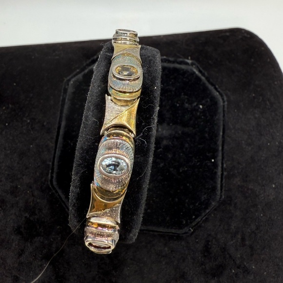 Bronzo Italia Sterling Silver & Bronze Multi-Gemstone Link Bracelet – 7.5” - Picture 5 of 10